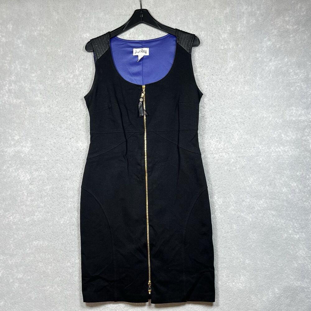 Vintage Joseph Ribkoff Dress Womens Size 10 Black Sleeveless Sheath Dress Zipper